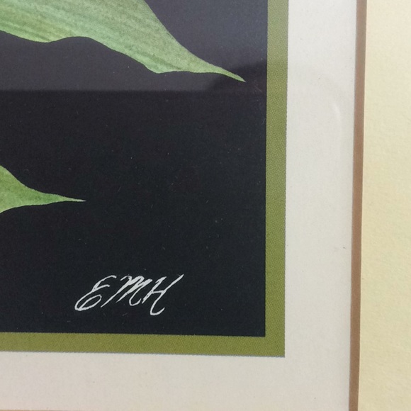 FINAL SALE PRICE Signed & Professionally Framed Floral Prints x 2 - Picture 8 of 9